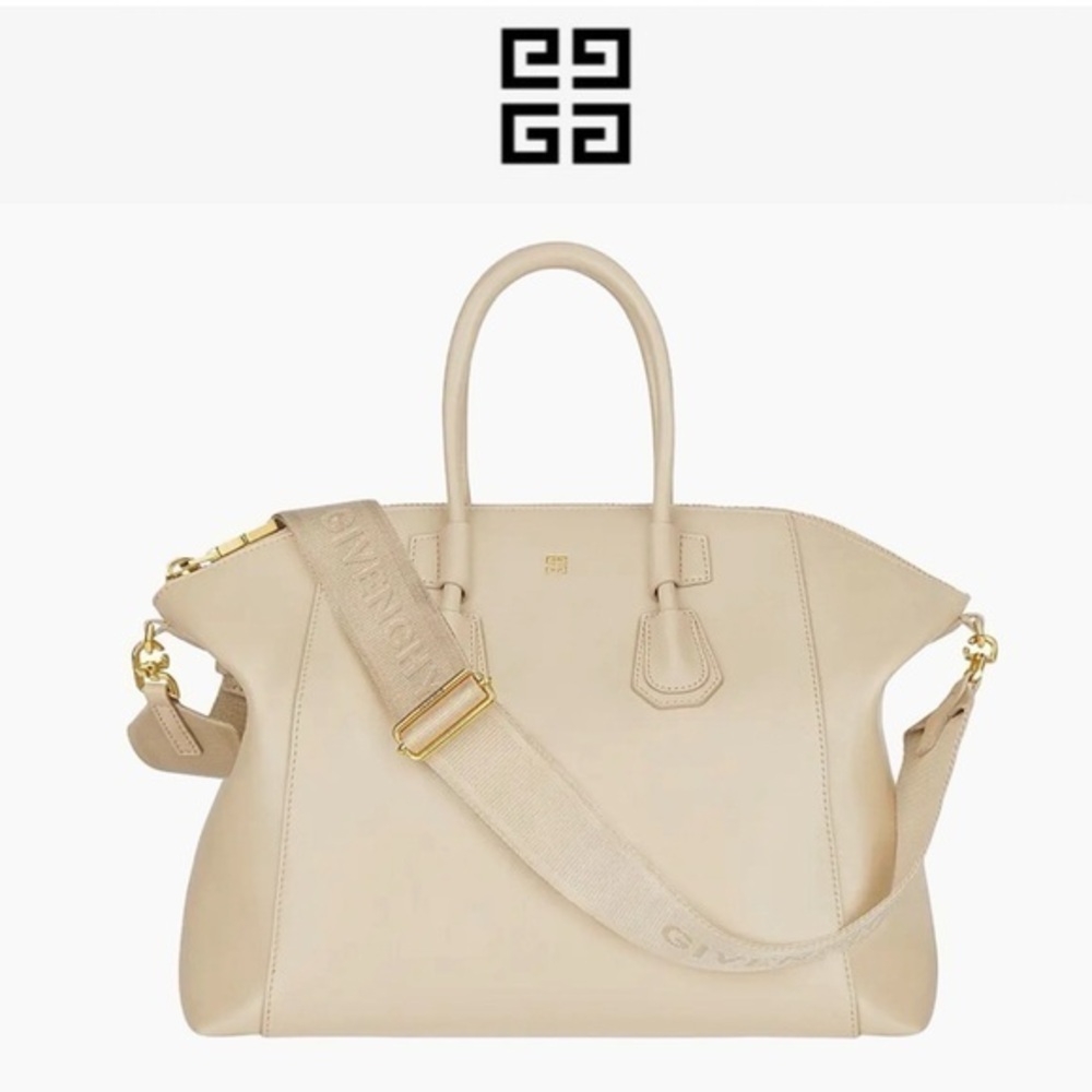 GIVENCHY Medium Antigona Sport Shoulder Bag in Calf Leather Beige NWT